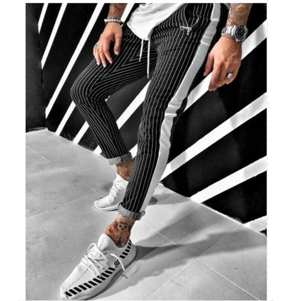 men's pants workout jogging men striped sport sweatpants short casual long fitness joggers bodybuilding trousers, Black
men's pants workout jogging men striped sport sweatpants short casual long fitness joggers bodybuilding trousers, Black