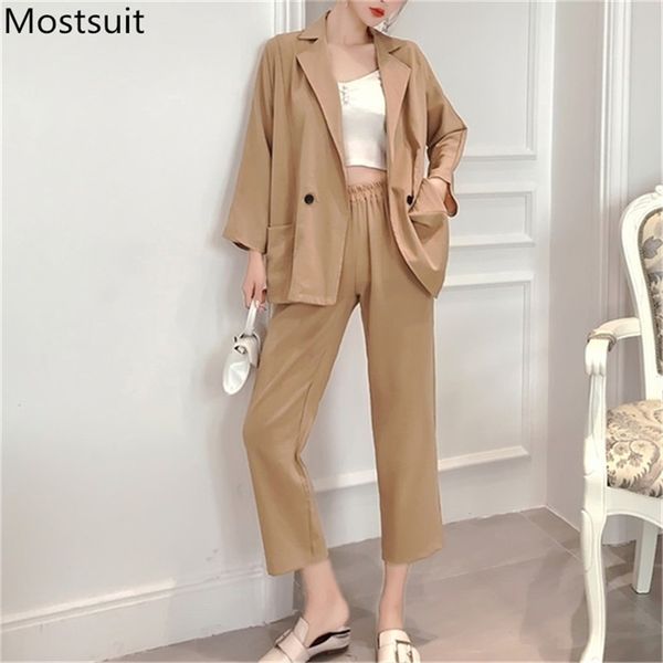 autumn linen korean office two piece sets women long sleeve blazer + cropped pants suits casual fashion female outfits 210513, White
autumn linen korean office two piece sets women long sleeve blazer + cropped pants suits casual fashion female outfits 210513, White