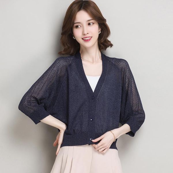 women hollow knit coat summer thin cardigan lady v-neck outwear sun protection kniwear women's knits & tees, White
women hollow knit coat summer thin cardigan lady v-neck outwear sun protection kniwear women's knits & tees, White
