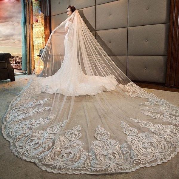 bridal veils cathedral wedding luxury veil with lace appliques long comb custom, Black
bridal veils cathedral wedding luxury veil with lace appliques long comb custom, Black