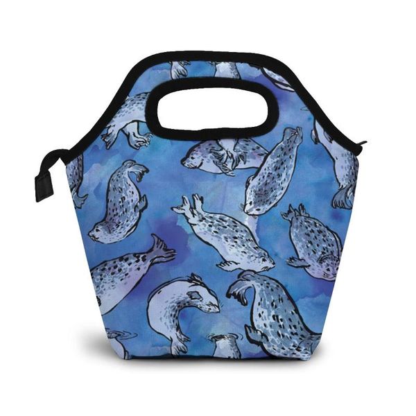 harbor seals pattern lunch bag lunch/ice bags portable insulated picnic box for women men organizer, Blue;pink
harbor seals pattern lunch bag lunch/ice bags portable insulated picnic box for women men organizer, Blue;pink