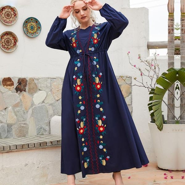 ethnic clothing large size navy blue embroidered muslim maxi dress with lace and drawstring at waist puffy sleeves abayas for women, Red
ethnic clothing large size navy blue embroidered muslim maxi dress with lace and drawstring at waist puffy sleeves abayas for women, Red