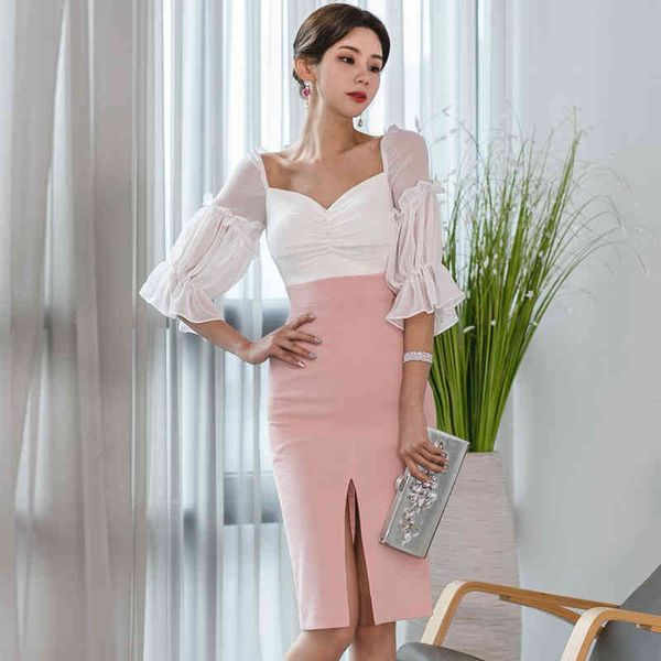 party dresses summer autumn new split pencil dress women chiffon patchwork backless office wear sheath bodycon vestidos stxk, White;black
party dresses summer autumn new split pencil dress women chiffon patchwork backless office wear sheath bodycon vestidos stxk, White;black