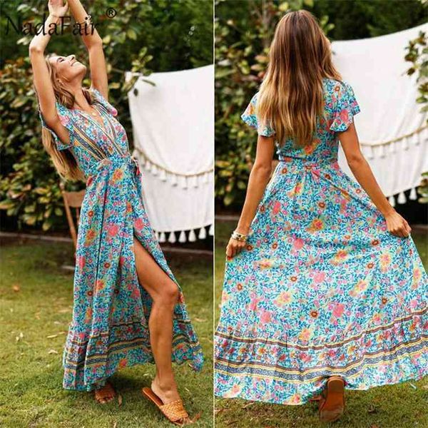 nadafair boho dresses v neck split beach long belt elegant party floral maxi summer dress women vestidos robe femme, Black;gray
nadafair boho dresses v neck split beach long belt elegant party floral maxi summer dress women vestidos robe femme, Black;gray