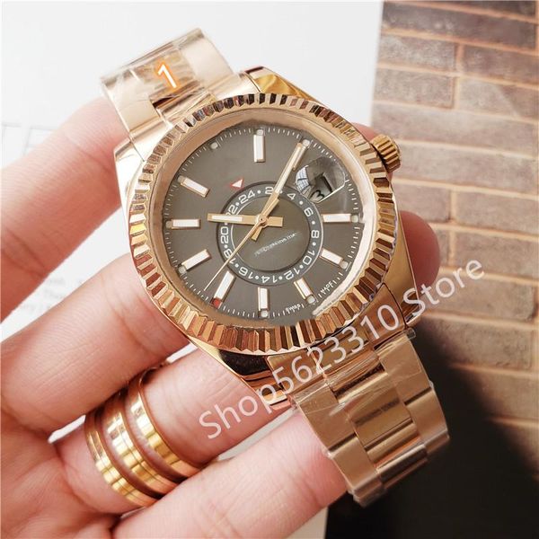 wristwatches classic stainless steel rose gold sapphire wrist watch luxury men automatic mechanical multifunction calendar watches, Slivery;brown
wristwatches classic stainless steel rose gold sapphire wrist watch luxury men automatic mechanical multifunction calendar watches, Slivery;brown