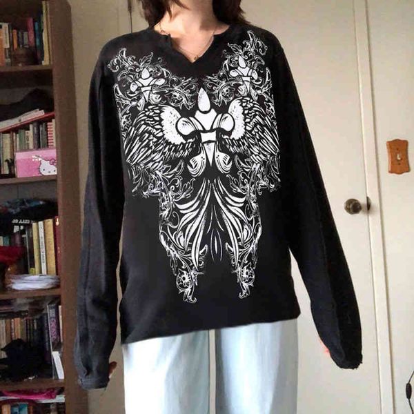 women's t-shirt camiseta gráfico para mulheres harajuku goth y2k s solto vintage manga longa mulher tshirts estética punk gótico roupas, White
women's t-shirt camiseta gráfico para mulheres harajuku goth y2k s solto vintage manga longa mulher tshirts estética punk gótico roupas, White