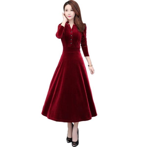 casual dresses 2021 women autumn winter pleated velour party dress female slim elegant velvet high waist vintage warm a-line v108, Black;gray
casual dresses 2021 women autumn winter pleated velour party dress female slim elegant velvet high waist vintage warm a-line v108, Black;gray