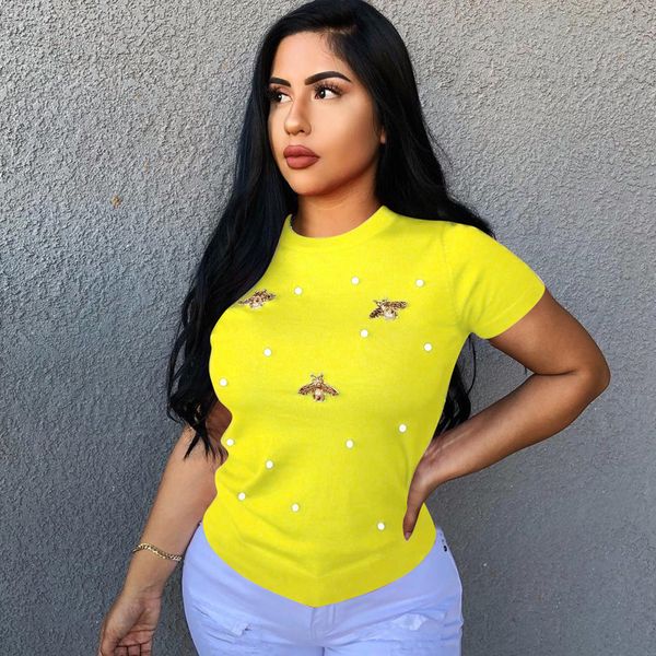 plus size women short sleeve pearl beading tshirt ladies tee summer solid weekend casual fit round neck basic t shirt, White
plus size women short sleeve pearl beading tshirt ladies tee summer solid weekend casual fit round neck basic t shirt, White
