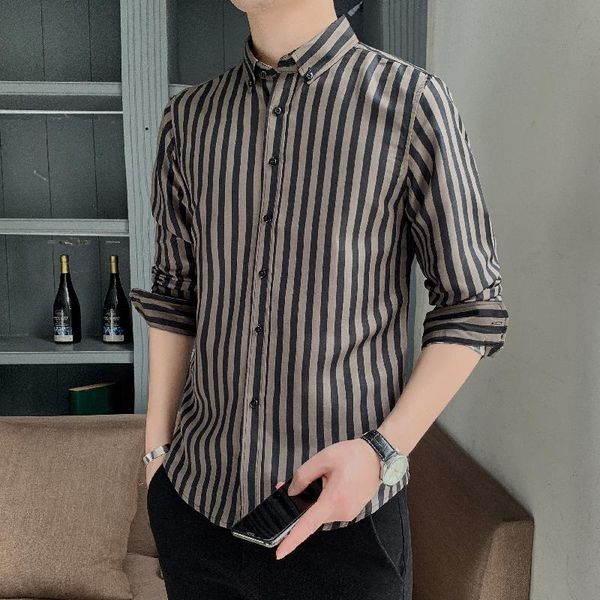 men's casual shirts arrival 100% pure cotton oxford striped plaid shirt business longsleeve for men button up, White;black
men's casual shirts arrival 100% pure cotton oxford striped plaid shirt business longsleeve for men button up, White;black