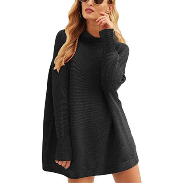womens high neck sweaters clothing fashion trend long sleeve knitting pullover designer female winter casual loose sweater, White;black 
womens high neck sweaters clothing fashion trend long sleeve knitting pullover designer female winter casual loose sweater, White;black