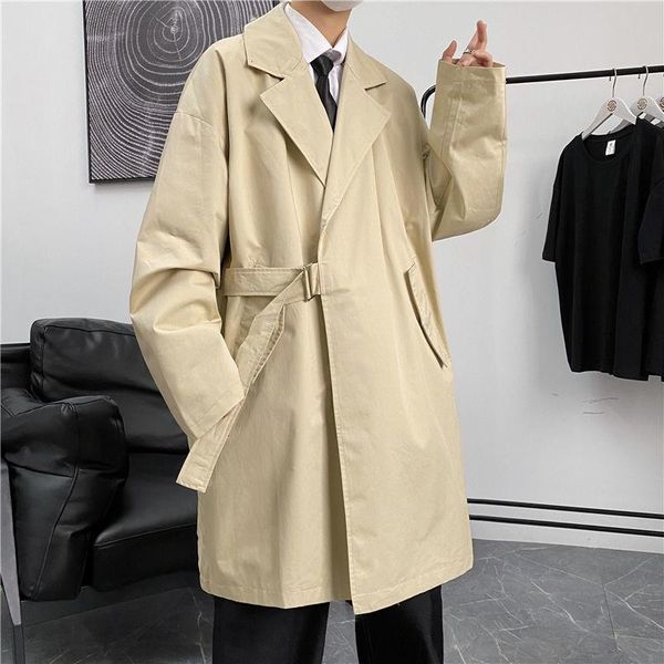 men's trench coats 2021 autumn lapel casual coat korean style loose trendy medium long windbreaker sale jacket recommend, Tan;black
men's trench coats 2021 autumn lapel casual coat korean style loose trendy medium long windbreaker sale jacket recommend, Tan;black