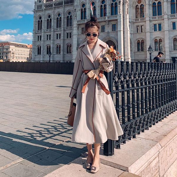 women's trench coats 2021 spring autumn college style windbreaker outerwear casual solid color korean clothes lace up long coat z348, Tan;black
women's trench coats 2021 spring autumn college style windbreaker outerwear casual solid color korean clothes lace up long coat z348, Tan;black