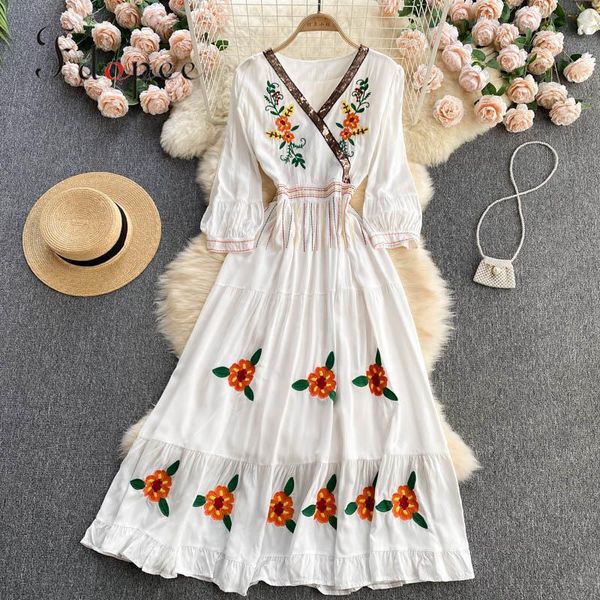 casual dresses dress women bohemian retro embroidery holiday three quarter sleeve elegant hit color comfort vestidos, Black;gray
casual dresses dress women bohemian retro embroidery holiday three quarter sleeve elegant hit color comfort vestidos, Black;gray
