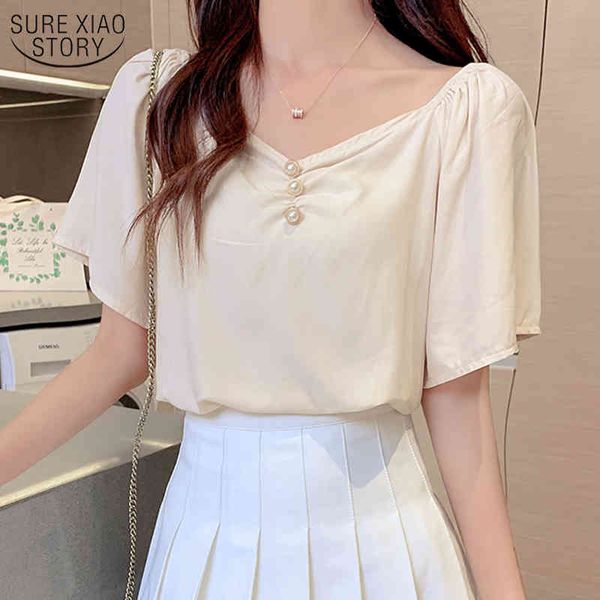 plus size 4xl summer korean loose solid woman's shirts elegant v neck puff sleeve beading chiffon blouse 10214 210508, White
plus size 4xl summer korean loose solid woman's shirts elegant v neck puff sleeve beading chiffon blouse 10214 210508, White