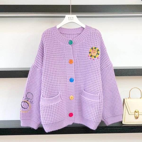 sweaters women winter oversized colorful button floral embroidery knit cardigans patchwork appliques purple jacket, White;black
sweaters women winter oversized colorful button floral embroidery knit cardigans patchwork appliques purple jacket, White;black