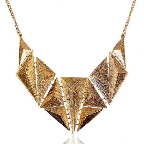 vintage punk style multi triangle parts short collar necklace chokers, Golden;silver
vintage punk style multi triangle parts short collar necklace chokers, Golden;silver