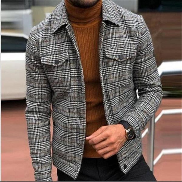 men's jackets cross-border autumn youth clothing slim-fit lapel fashion plaid jacket clothes 8pyf, Black;brown
men's jackets cross-border autumn youth clothing slim-fit lapel fashion plaid jacket clothes 8pyf, Black;brown