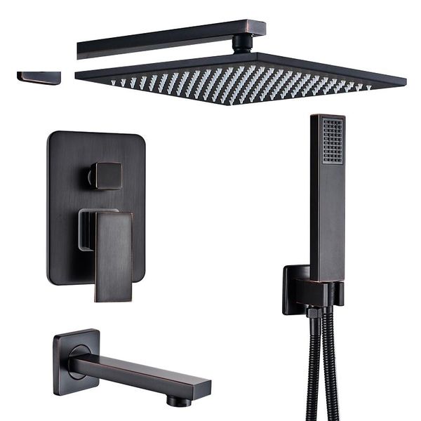black concealed shower faucets set 12" brass rainfall head single handle mixer tap bathroom sets
black concealed shower faucets set 12" brass rainfall head single handle mixer tap bathroom sets