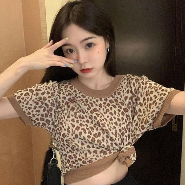 women's t-shirt 2021 summer t shirt retro chic fashion loose wild leopard print short-sleeved pullover women short top, White
women's t-shirt 2021 summer t shirt retro chic fashion loose wild leopard print short-sleeved pullover women short top, White