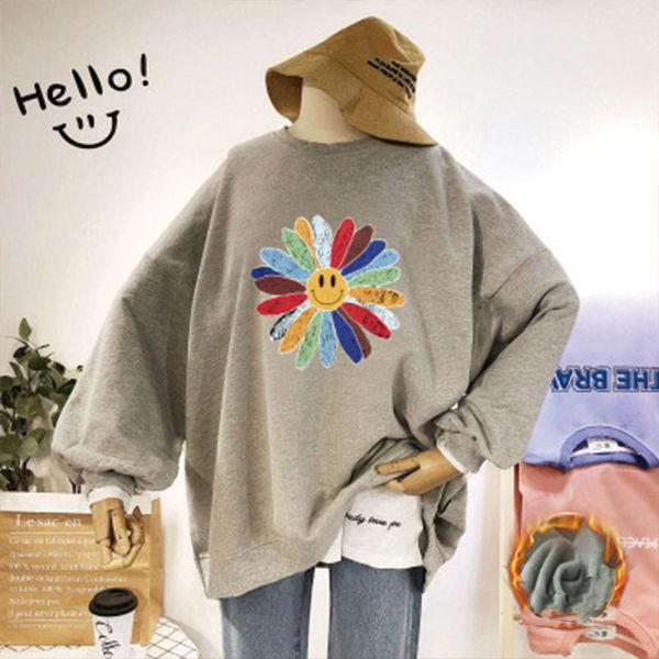 qrwr 2021 autumn winter korean hooded sweatshirts casual printing all match hoodies loose fleece long sleeve women sweatshirt, Black;pink 
qrwr 2021 autumn winter korean hooded sweatshirts casual printing all match hoodies loose fleece long sleeve women sweatshirt, Black;pink
