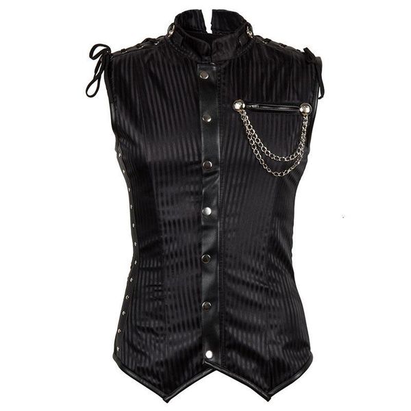 men's body shapers black striped stand collar sleeveless steel boned mens steampunk vest gothic corset jacket slimming for men, Black;brown
men's body shapers black striped stand collar sleeveless steel boned mens steampunk vest gothic corset jacket slimming for men, Black;brown