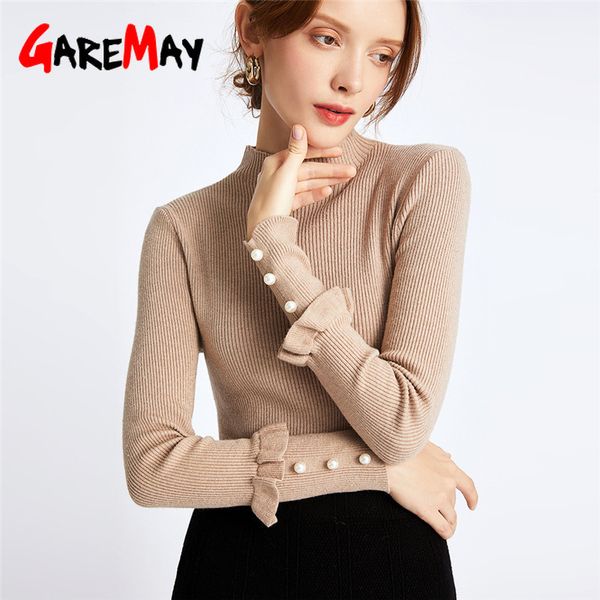 women sweaters winter bottoming shirt korean beaded turtleneck ruffled long-sleeved casual warm pullover 210428, White;black
women sweaters winter bottoming shirt korean beaded turtleneck ruffled long-sleeved casual warm pullover 210428, White;black