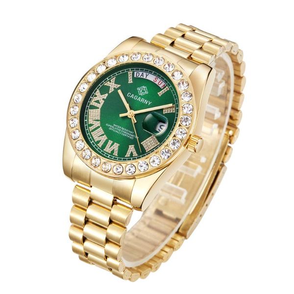 wristwatches 2021 cagarny hip hop men watch iced out diamond mens quartz watches auto date bling gold waterproof male clock, Slivery;brown
wristwatches 2021 cagarny hip hop men watch iced out diamond mens quartz watches auto date bling gold waterproof male clock, Slivery;brown