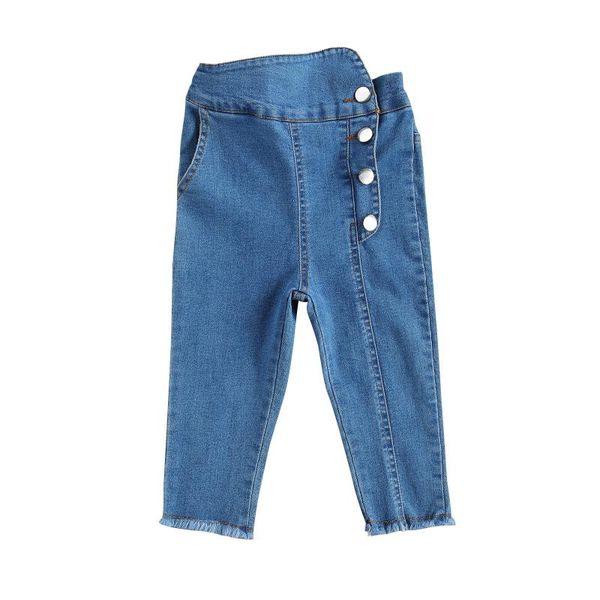 0-5y fashion kids girl's jeans side button solid color elastic high waist pants 2 colors 2021 brand, Blue
0-5y fashion kids girl's jeans side button solid color elastic high waist pants 2 colors 2021 brand, Blue