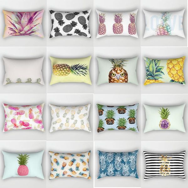 pillow case pineapple pattern rectangle bedroom cases travel cover 50*30cm