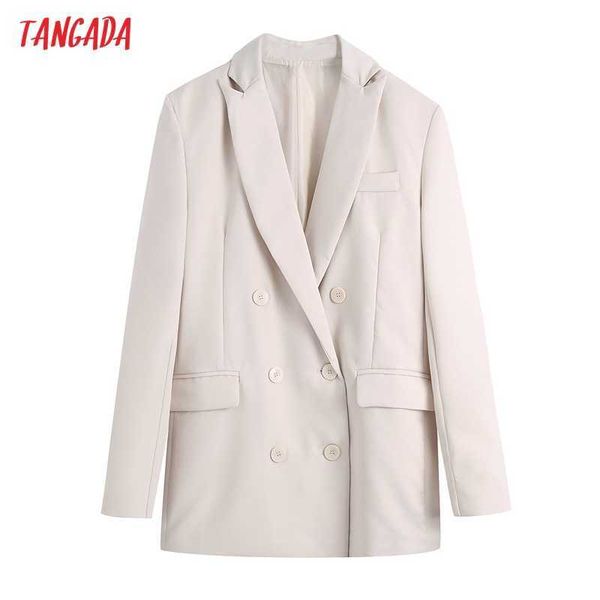 tangada women fashion office lady beige blazer coat vintage double breasted long sleeve female outerwear chic be706 210609, White;black
tangada women fashion office lady beige blazer coat vintage double breasted long sleeve female outerwear chic be706 210609, White;black