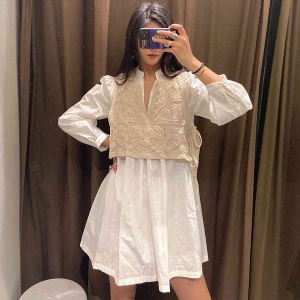 za fashion white hollow knitted women dresses fake two piece vest stitching poplin dress for, Black;gray
za fashion white hollow knitted women dresses fake two piece vest stitching poplin dress for, Black;gray