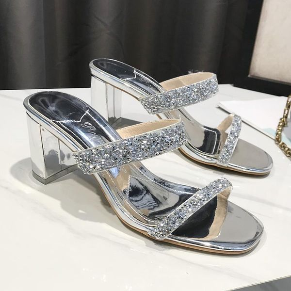 slippers women crystal shoes glossy leather 2021 7cm high heels block heel black ladies party shoe footwear
slippers women crystal shoes glossy leather 2021 7cm high heels block heel black ladies party shoe footwear