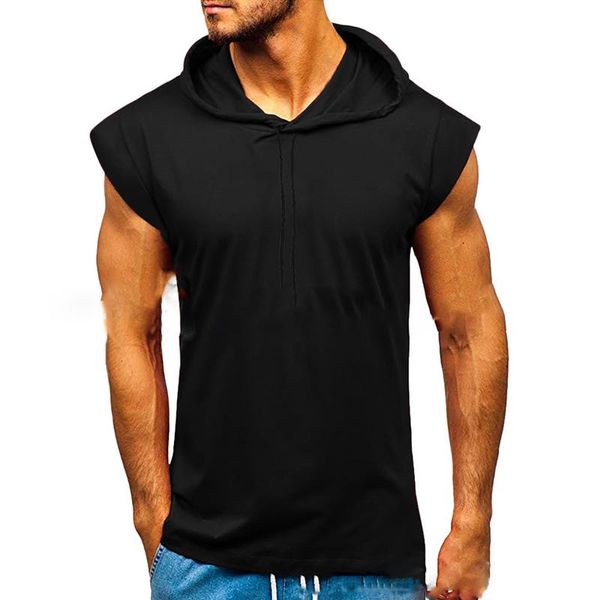 men' tank 2021 mens vest hooded drawstring sleeveless solid sweatshirt fitness workout sportswear hoodies male for clothing, White;black
men' tank 2021 mens vest hooded drawstring sleeveless solid sweatshirt fitness workout sportswear hoodies male for clothing, White;black