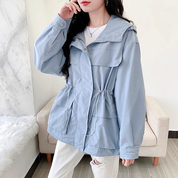 women's jackets 2021 fashion windbreaker solid color jacket autumn korean casual loose outwear female long sleeve hooded coat w604, Black;brown
women's jackets 2021 fashion windbreaker solid color jacket autumn korean casual loose outwear female long sleeve hooded coat w604, Black;brown
