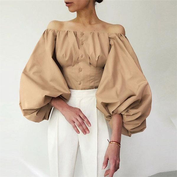 women autumn shirts slash neck shoulder strapless slim fit blouse solid color lantern sleeve femme blusas woman pl400 210506, White
women autumn shirts slash neck shoulder strapless slim fit blouse solid color lantern sleeve femme blusas woman pl400 210506, White