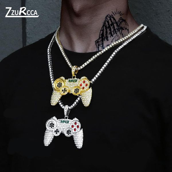 chains iced out game controller pendant man chain gold color rhinestone crystal necklace for women colgantes collares para mujer, Silver
chains iced out game controller pendant man chain gold color rhinestone crystal necklace for women colgantes collares para mujer, Silver