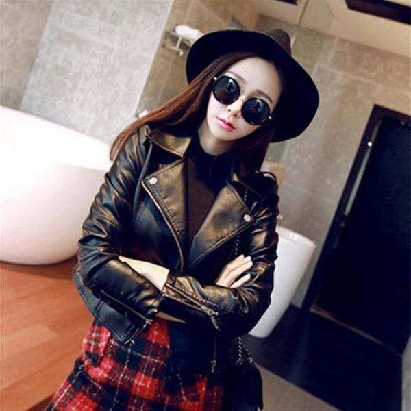 fashion women pu leather jacket black red motorcycle biker coat short faux jackets woman soft female, Black;brown
fashion women pu leather jacket black red motorcycle biker coat short faux jackets woman soft female, Black;brown