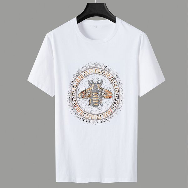 t shirt fashion men's european short brand better drilling bee mercerized cotton trend slim half sleeve, White;black
t shirt fashion men's european short brand better drilling bee mercerized cotton trend slim half sleeve, White;black