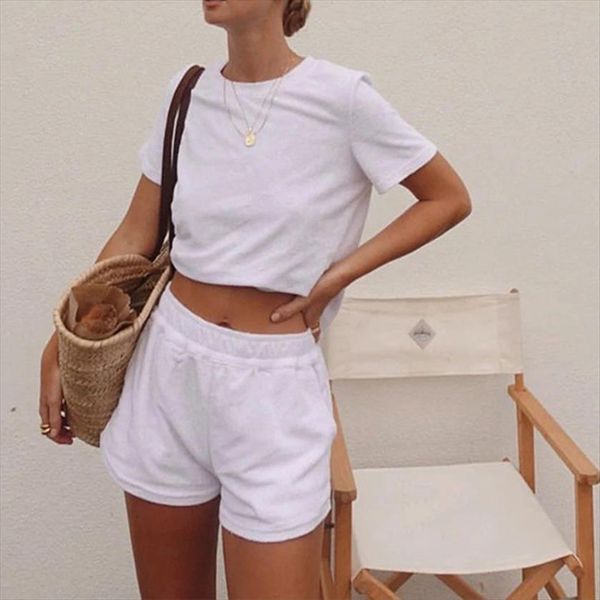 solid furry shorts tracksuit women tracksuits short sleeve and elastic waist bottom ladies suit summer loungewear loose casual, Gray
solid furry shorts tracksuit women tracksuits short sleeve and elastic waist bottom ladies suit summer loungewear loose casual, Gray
