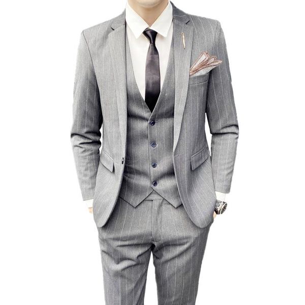 blazers jacket pants vest 3 pieces set / fashion men's casual stripe business groom wedding suit coat trouses waistcoat suits &, White;black
blazers jacket pants vest 3 pieces set / fashion men's casual stripe business groom wedding suit coat trouses waistcoat suits &, White;black
