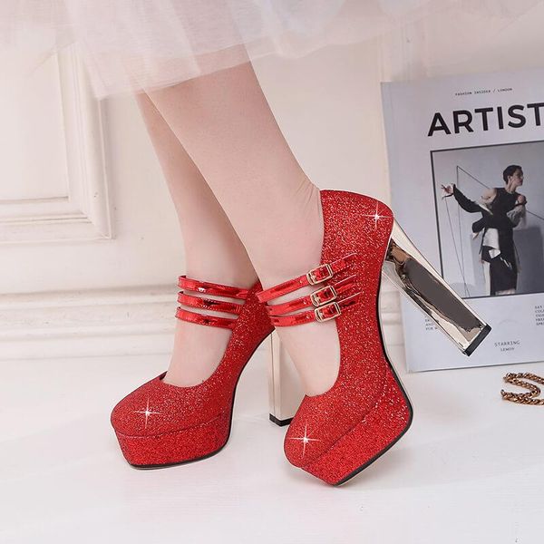 dress shoes women high heels platform pumps mary jane ladies wedding block heel fashion buckle party bling gold silver red, Black
dress shoes women high heels platform pumps mary jane ladies wedding block heel fashion buckle party bling gold silver red, Black