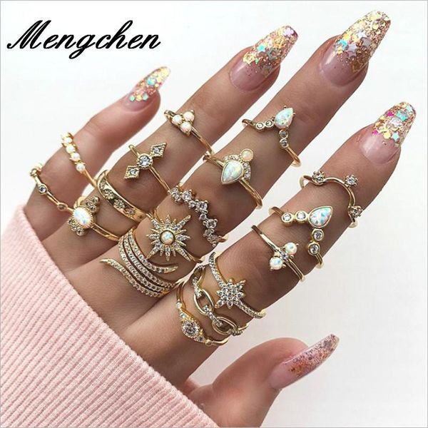 cluster rings 17pcs/set bohemian retro arfificial flower leaves hollow lotus gem alloy geometric ring set women wedding anniversary gift, Golden;silver
cluster rings 17pcs/set bohemian retro arfificial flower leaves hollow lotus gem alloy geometric ring set women wedding anniversary gift, Golden;silver