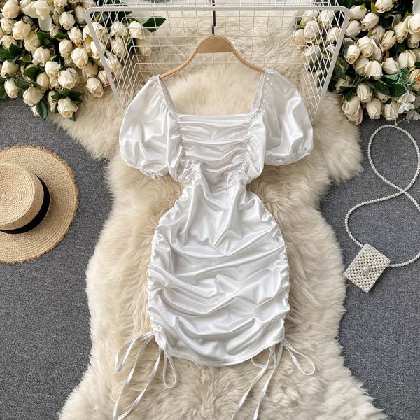 singreiny design drawstring ruched satin dress women korean puff sleeve slim party dress summer chic streetwear mini dress 210419, Black;gray
singreiny design drawstring ruched satin dress women korean puff sleeve slim party dress summer chic streetwear mini dress 210419, Black;gray