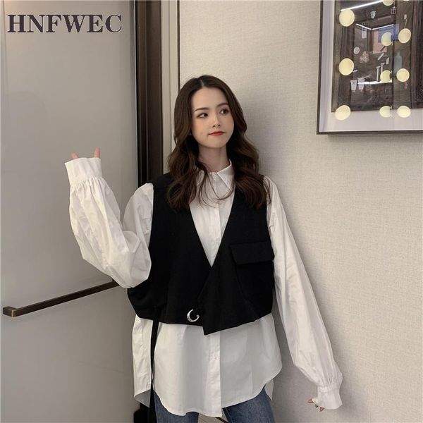 women's vests 2021 spring autumn arrivals turn-down collar single breasted women fashion casual vest two piece set t283, Black;white
women's vests 2021 spring autumn arrivals turn-down collar single breasted women fashion casual vest two piece set t283, Black;white