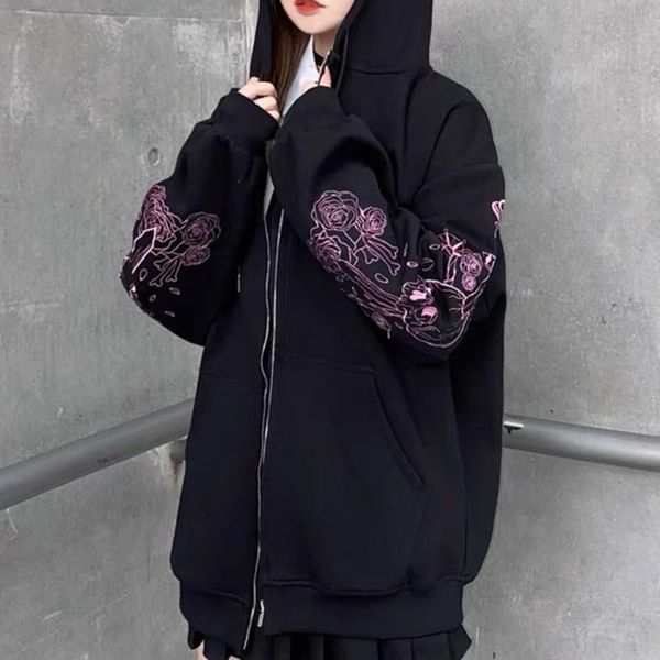 women's hoodies & sweatshirts women punk graphic print zipper ribbon hooded hoodie black oversize coat sweatshirt 90s streetwear clothe
women's hoodies & sweatshirts women punk graphic print zipper ribbon hooded hoodie black oversize coat sweatshirt 90s streetwear clothe