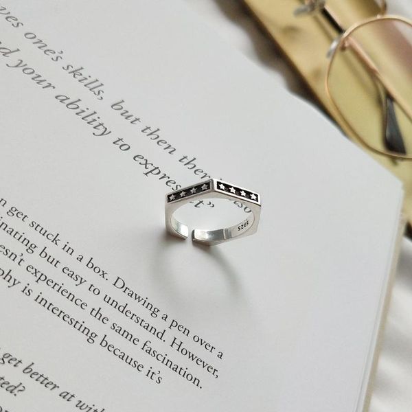 cluster rings south korea korean-style s925 fine silver simple retro thai chains square adjustable english ring, Golden;silver 
cluster rings south korea korean-style s925 fine silver simple retro thai chains square adjustable english ring, Golden;silver