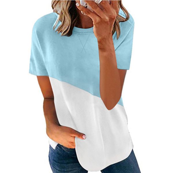 patchwork women summer casual neckline cross o-neck short sleeve black t-shirts woman loose pink t shirts camisas mujer 210414, White
patchwork women summer casual neckline cross o-neck short sleeve black t-shirts woman loose pink t shirts camisas mujer 210414, White