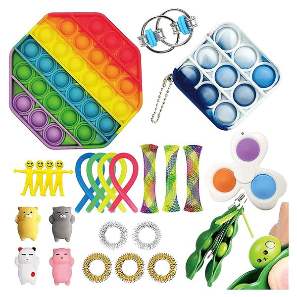 New Sensory Fidget Toys Pack Stress Relief Hand Toy For Kids Adults Calming Queeze Bean Keychain Bubble Push Popss 23 In 1 Set
New Sensory Fidget Toys Pack Stress Relief Hand Toy For Kids Adults Calming Queeze Bean Keychain Bubble Push Popss 23 In 1 Set