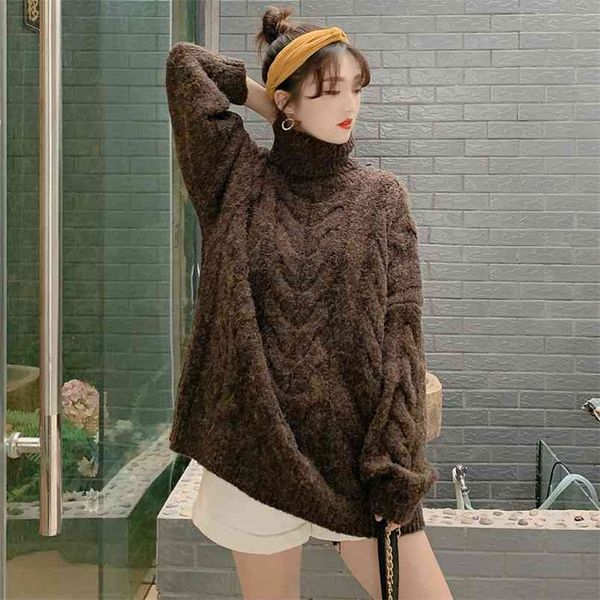 turtleneck twist sweater coarse autumn and winter long sleeve women's warm outer wear loose thick 210427, White;black
turtleneck twist sweater coarse autumn and winter long sleeve women's warm outer wear loose thick 210427, White;black