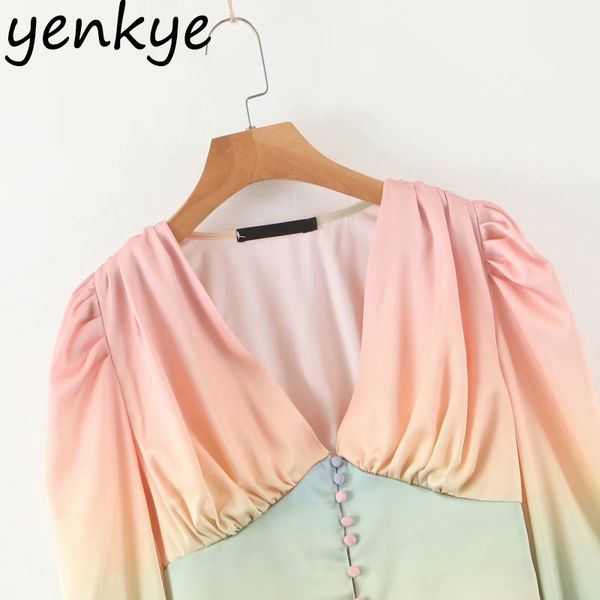 multicolor gradient blouse shirt women lantern sleeve v neck streetwear crop chemise femme summer chiffon blouses blusas, White
multicolor gradient blouse shirt women lantern sleeve v neck streetwear crop chemise femme summer chiffon blouses blusas, White